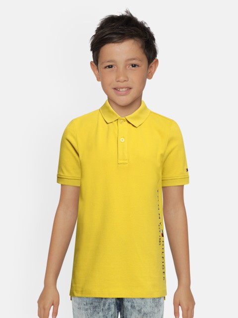 

Tommy Hilfiger Boys Yellow Solid Polo Collar T-shirt