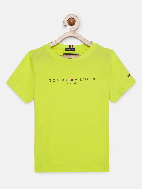 

Tommy Hilfiger Boys Green Solid Pure Cotton Round Neck T-shirt