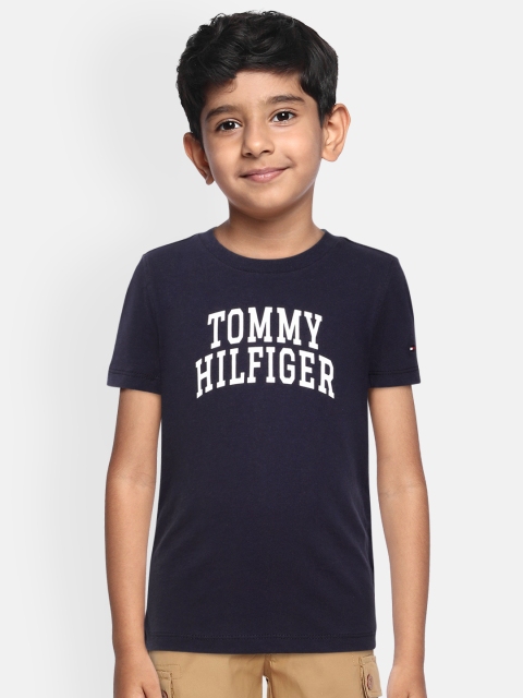 

Tommy Hilfiger Boys Navy Blue Printed Organic Cotton Round Neck T-shirt