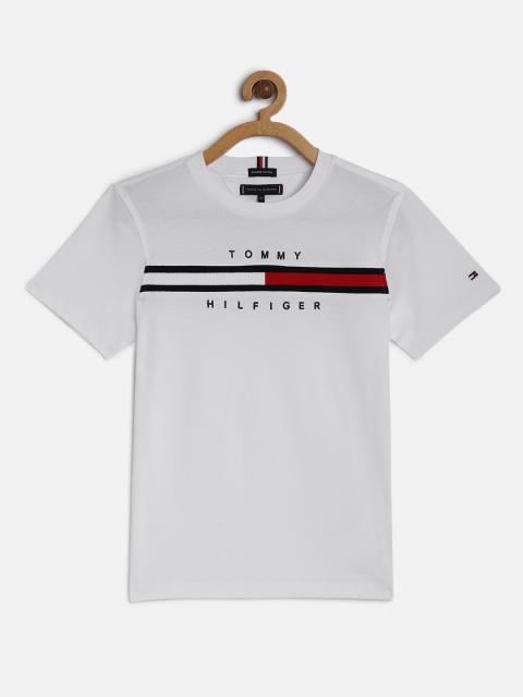 

Tommy Hilfiger Boys White Printed Pure Cotton Round Neck T-shirt