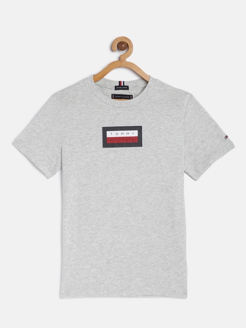 

Tommy Hilfiger Boys Grey Melange Printed Round Neck T-shirt