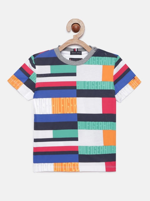 

Tommy Hilfiger Boys Multicoloured Printed Organic Cotton Round Neck T-shirt, Multi