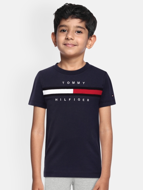 

Tommy Hilfiger Boys Navy Blue Printed Cotton Round Neck T-shirt