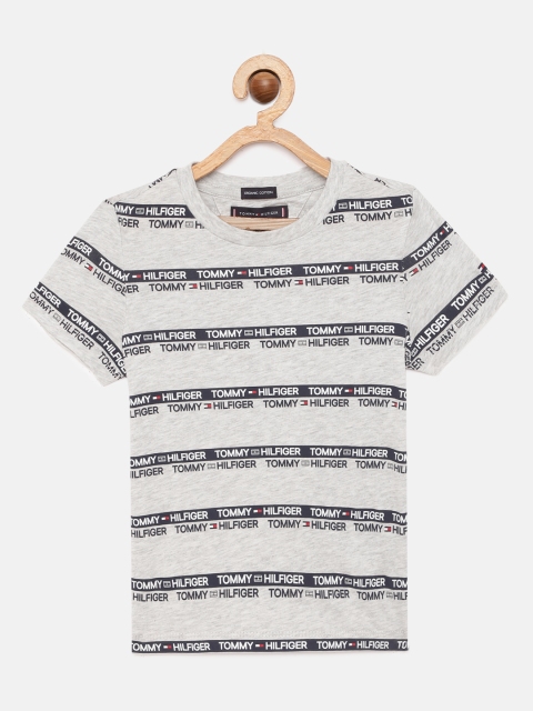 

Tommy Hilfiger Boys Grey Melange Printed Organic Cotton Sustainable T-shirt