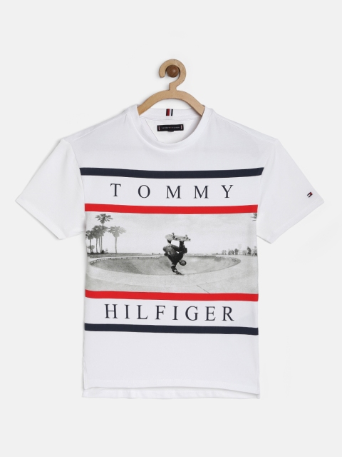

Tommy Hilfiger Boys White Printed Round Neck T-shirt