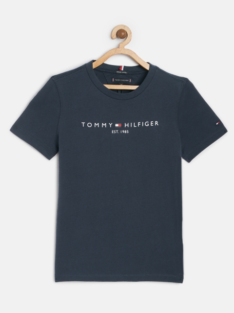 

Tommy Hilfiger Boys Navy Blue Solid Organic Cotton Round Neck T-shirt