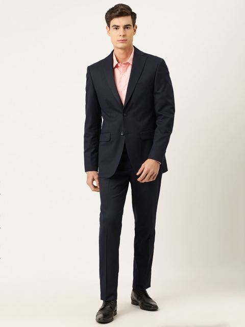 

Peter England Men Navy Blue Solid Neo Slim Fit Single-Breasted Formal Suit