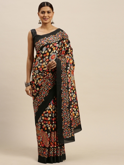 

Saree mall Black & Multicoloured nPrinted Sambalpuri Saree