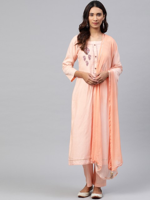 

Readiprint Fashions Peach-Coloured Silk Blend Unstitched Dress Material