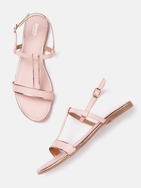 

Anouk Women Pink Solid Open Toe Flats