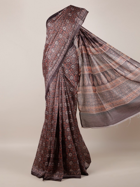 

Pothys Brown Printed Saree