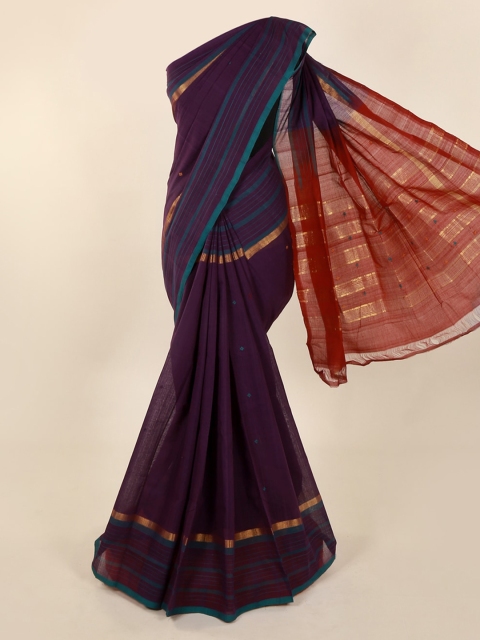 

Pothys Violet Solid Pure Cotton Saree