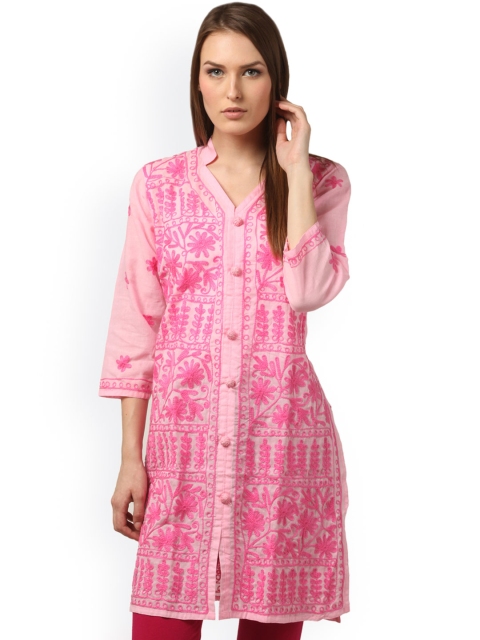

Saadgi Pink Chikankari Embroidered Kurta