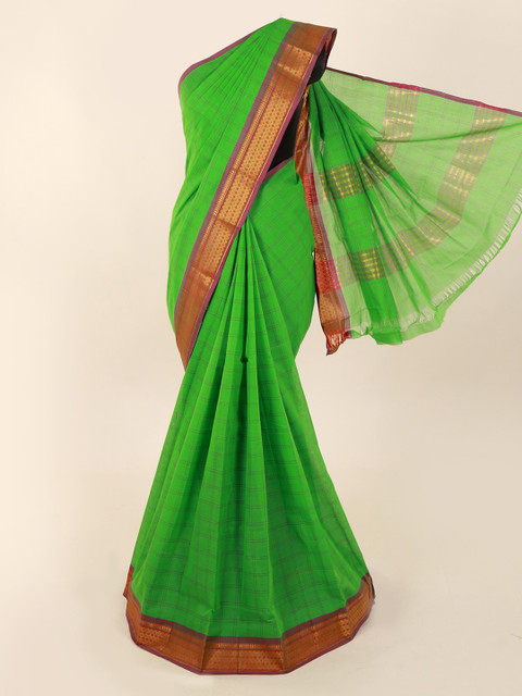 

Pothys Green Solid Saree