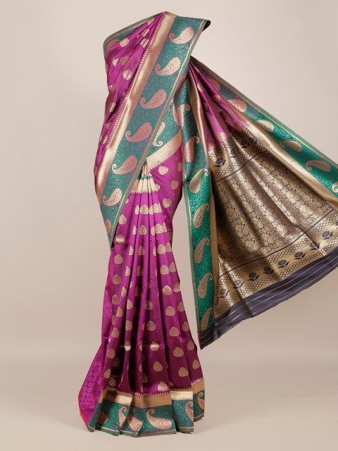 

Pothys Violet Woven Design Jute Silk Saree