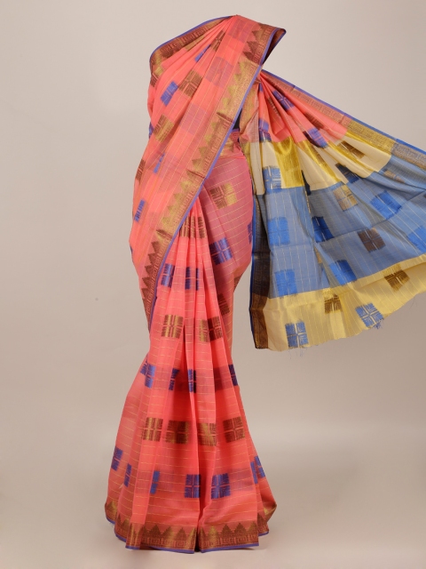 

Pothys Pink Woven Design Cotton Blend Saree