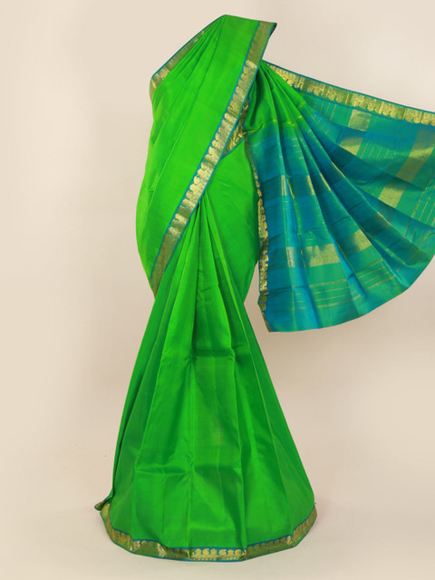 

Pothys Green Solid Kanjeevaram Saree