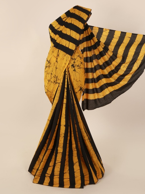 

Pothys Yellow Striped Pure Cotton Saree