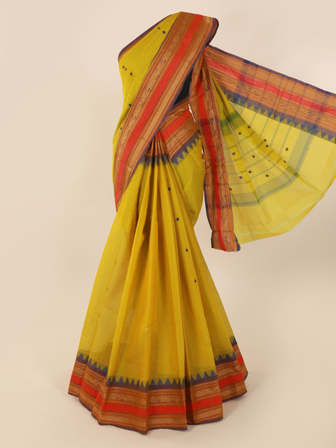 

Pothys Yellow Woven Design Pure Cotton Saree