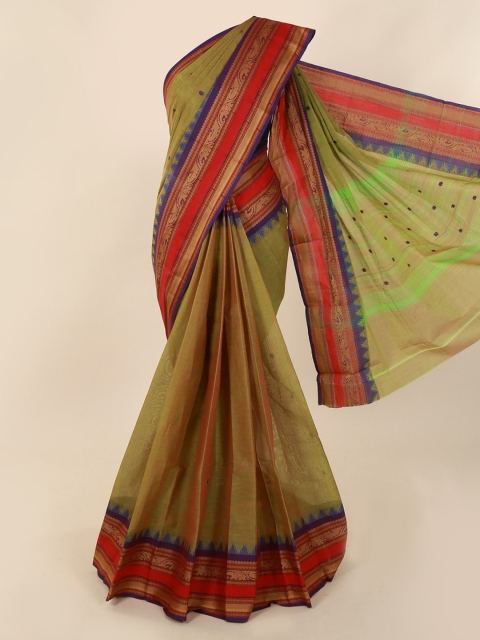 

Pothys Green Solid Saree