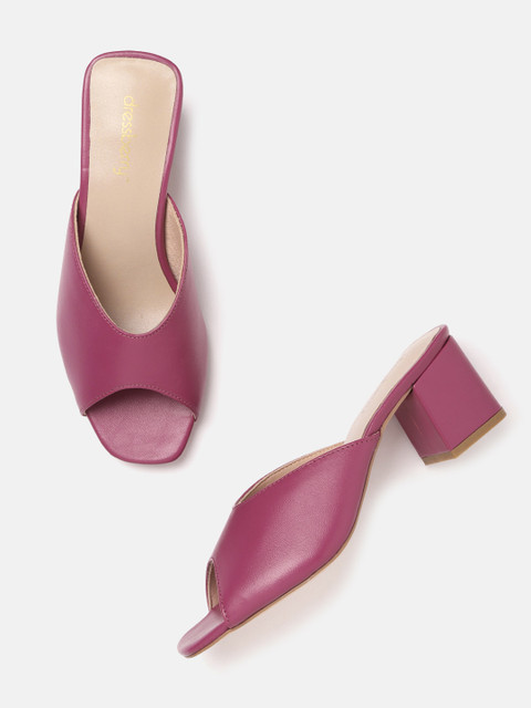 

DressBerry Women Fuchsia Solid Block Heels