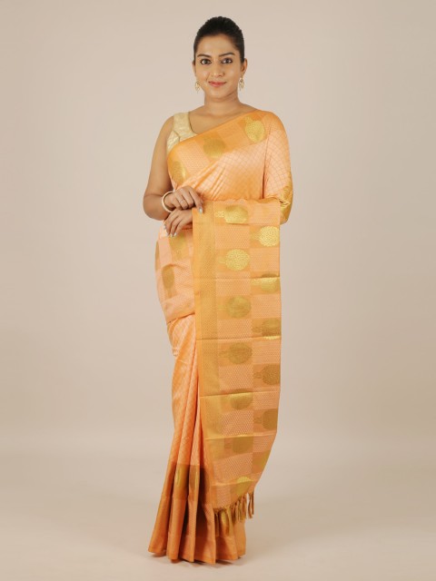 

Pothys Peach-Coloured Woven Design Art Silk Saree