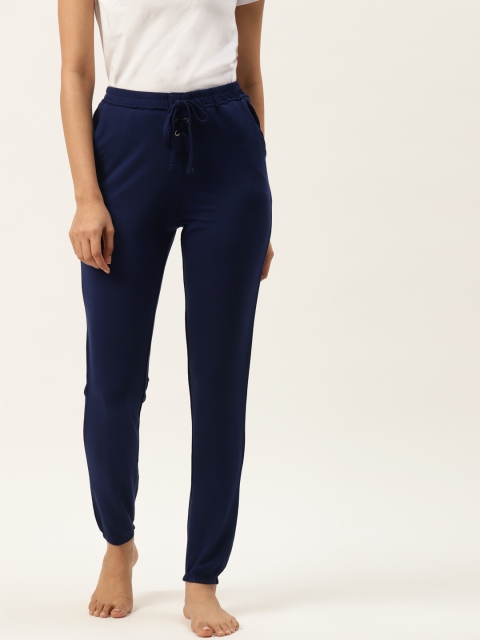 

Sweet Dreams Women Navy Blue Solid Lounge Pants