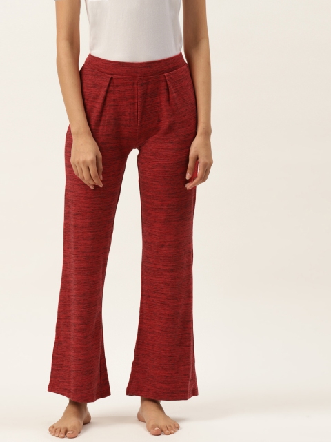 

Sweet Dreams Women Maroon Grindle Effect Solid Lounge Pants