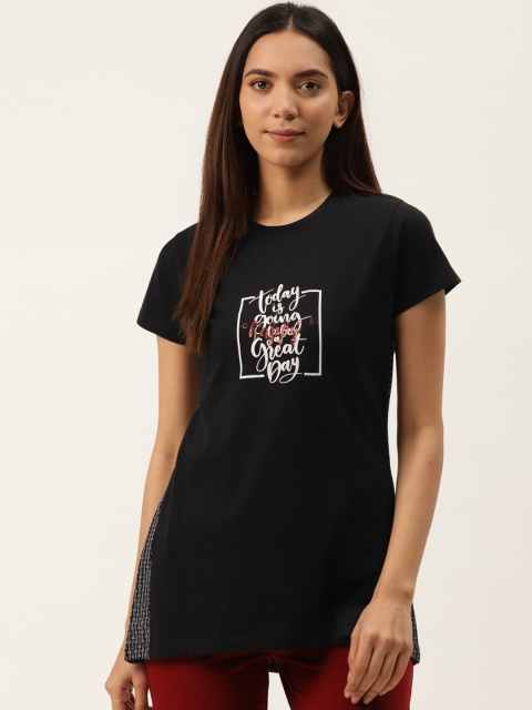 

Sweet Dreams Women Black Printed Lounge T-shirt