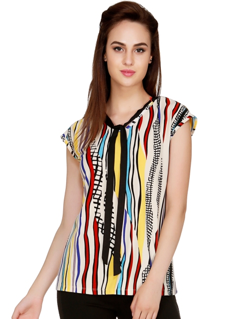 

109F Multicoloured Polyester Printed Top, Multi