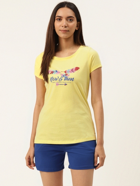 

Sweet Dreams Women Yellow & Blue Printed Night suit
