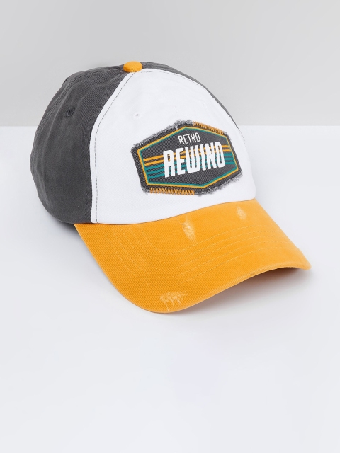 

max Boys Yellow & White Colourblocked Baseball Cap