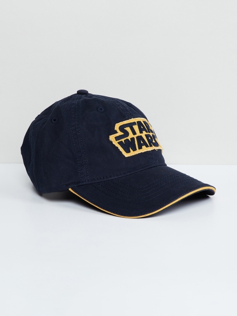 

max Boys Navy Blue & Yellow Solid Visor Cap