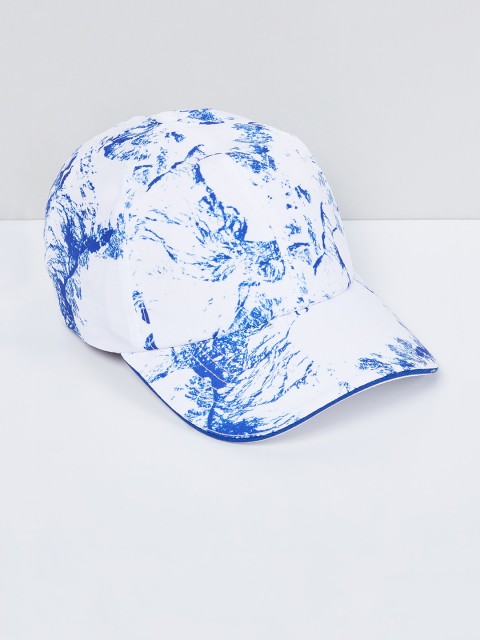 

max Boys White & Blue Printed Baseball Cap