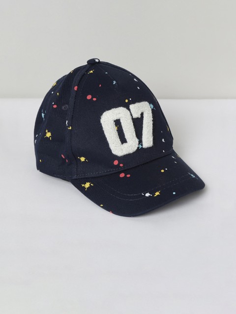 

max Boys Blue & Off-White Embroidered Visor Cap