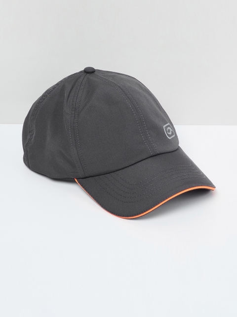 

max Boys Grey & Orange Solid Baseball Cap