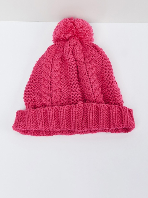 

max Girls Pink Self Design Beanie