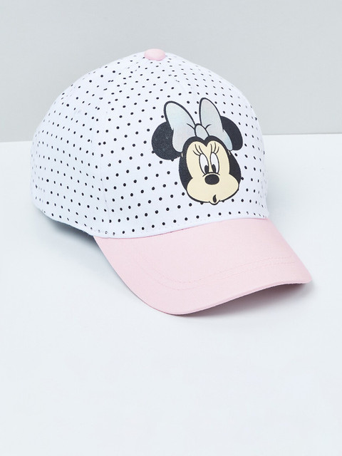 

max Girls White & Pink Printed Baseball Cap