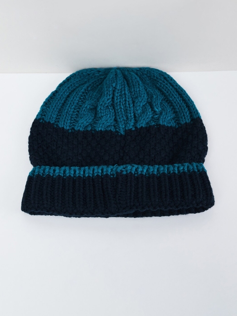 

max Boys Navy Blue & Blue Colourblocked Beanie