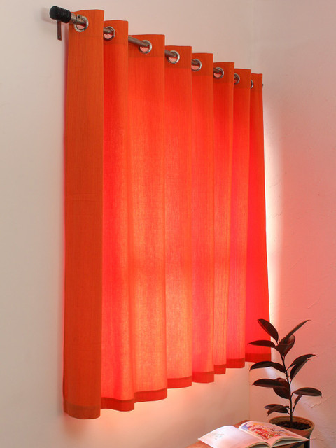 

House This Orange Single Curtain Curtain