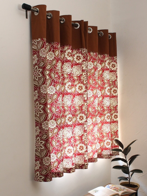 

House This Maroon Single Curtain Curtain