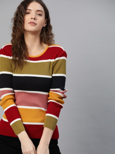 

Roadster Women Multi-Coloured Striped Pullover