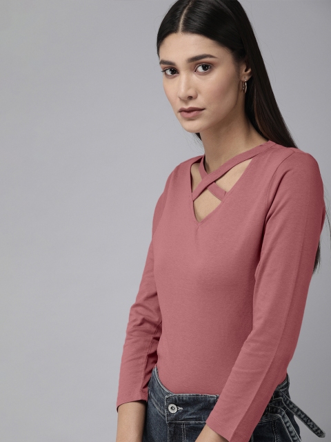 

The Roadster Lifestyle Co Pink Regular Top