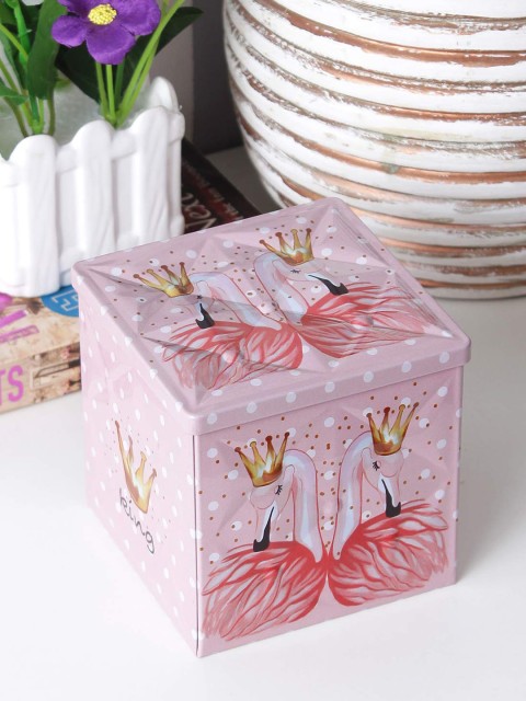 

A Vintage Affair- Home Decor Pink & White King Flamingo Condiment Storage Box