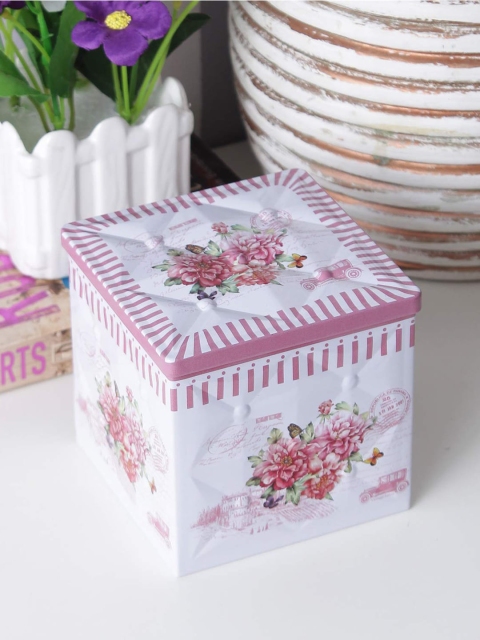 

A Vintage Affair-Home Decor Floral White & Pink Kitchen Storage