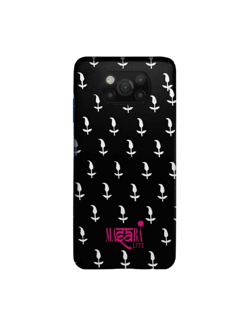 

macmerise Masaba Leaf Motif Printed Xiaomi Poco X3 Back Case, Black