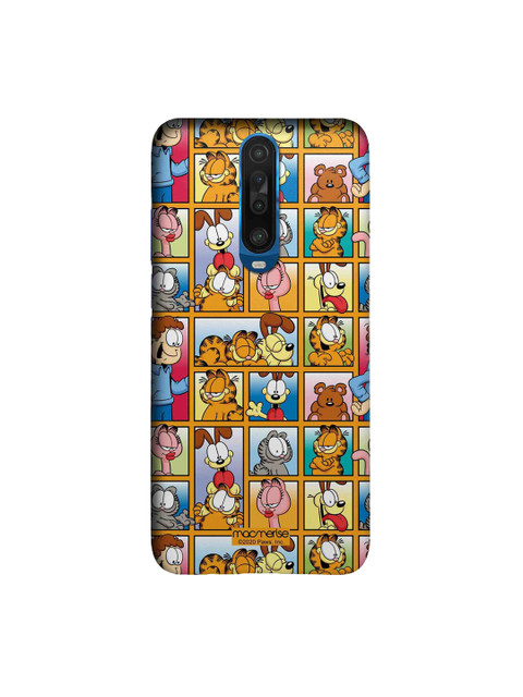 

macmerise Yellow & Orange Garfield Collage Printed for Xiaomi Poco X2 Back Case