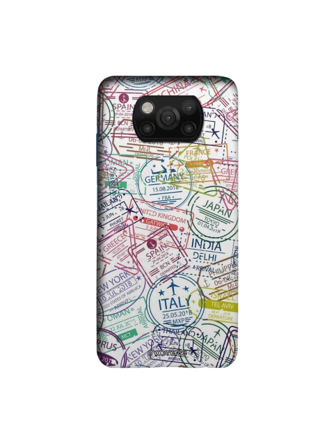 

macmerise White & Pink Immigration Stamps Xiaomi Poco X3 Sleek Mobile Case