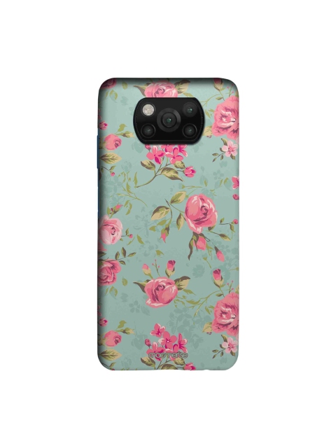 

macmerise Green & Pink Floral Printed Xiaomi Poco X3 Sleek Back Case