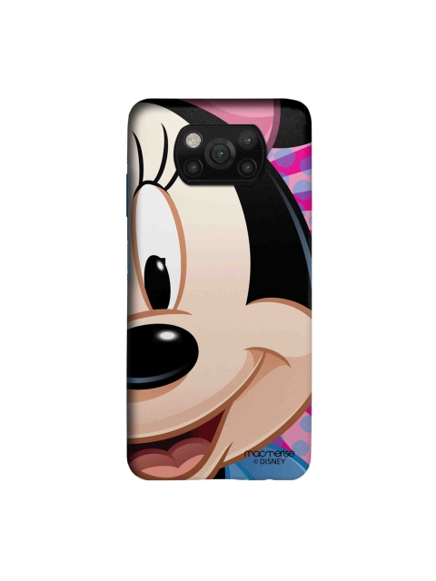 

macmerise Pink & Black Zoom Up Minnie Printed Xiaomi Poco X3 Back Case